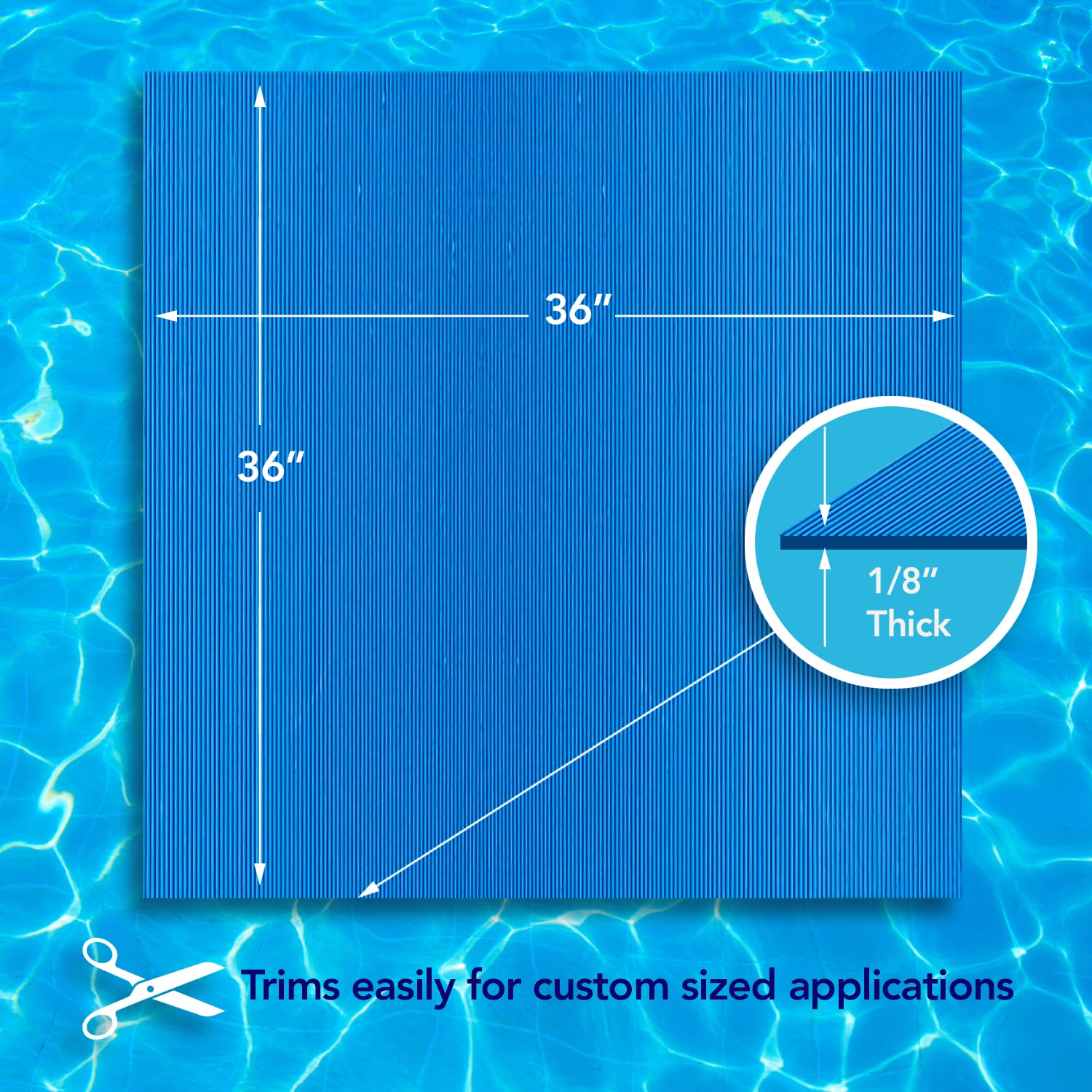 RESILIA Stay-Put mat protects pool liner during ladder entry.