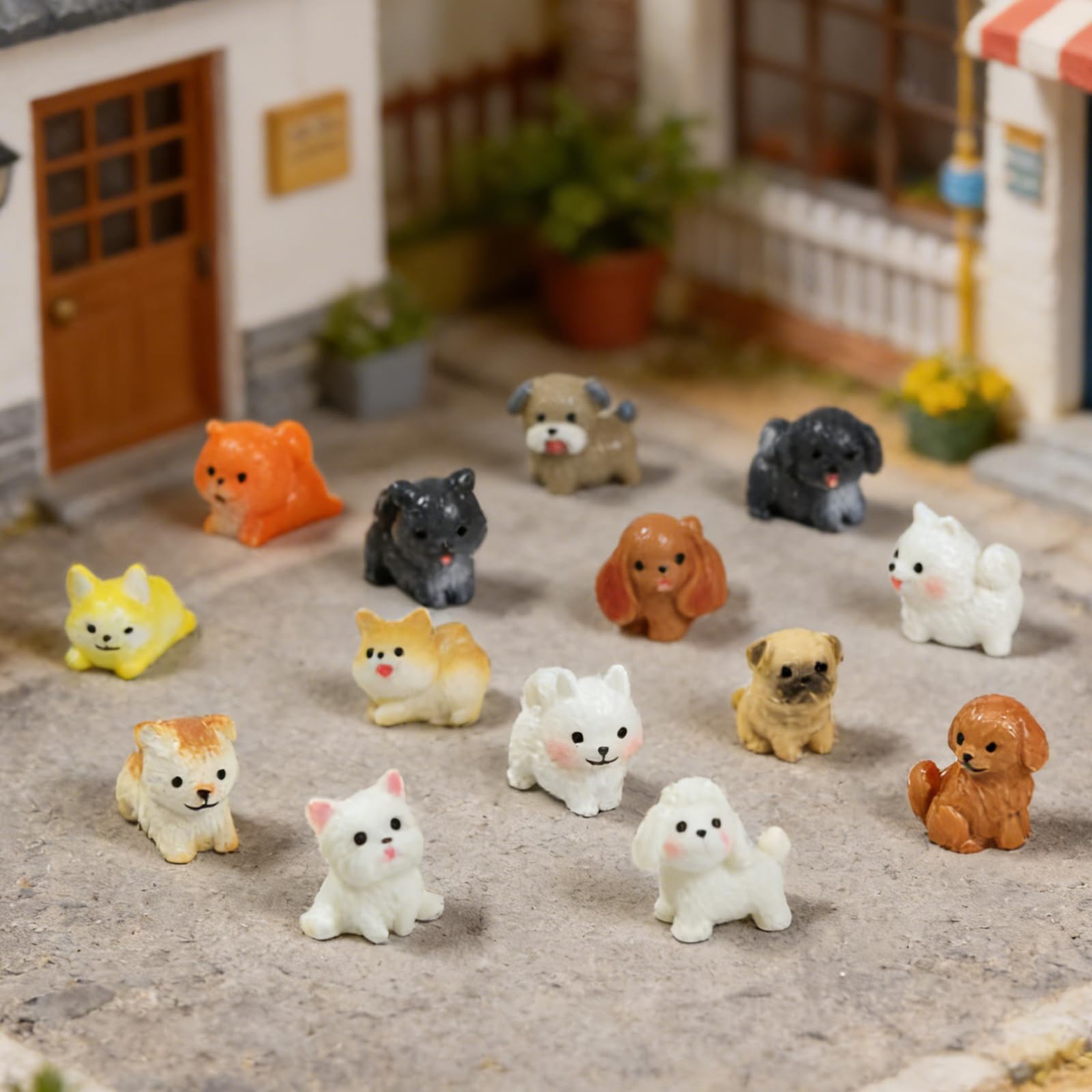 ResinGlow mini dog figures add whimsy to fairy garden decor