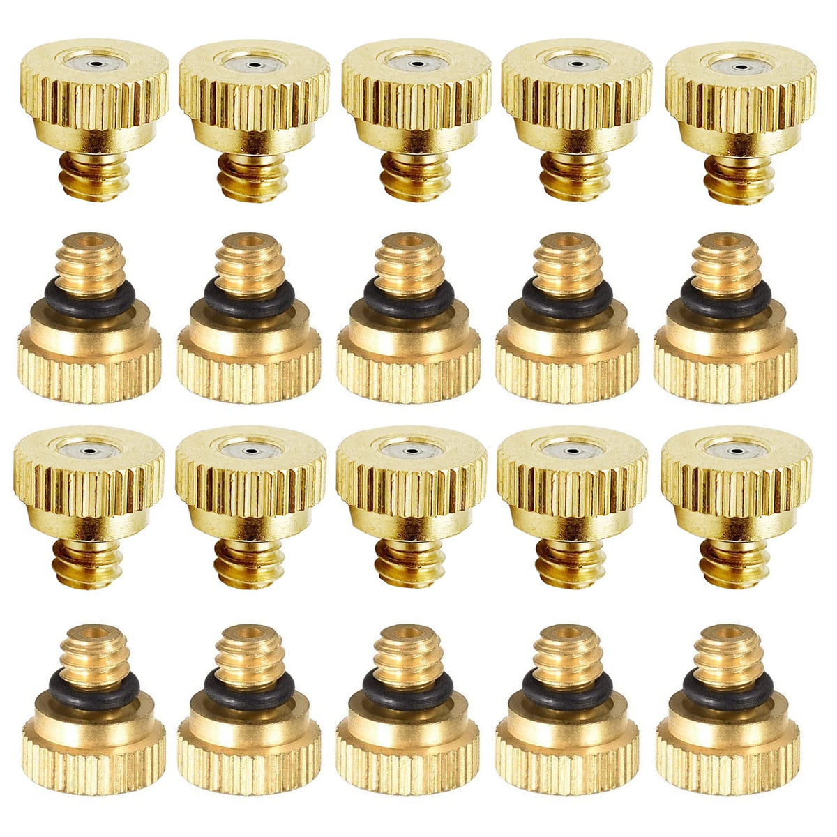 RESNSTAR brass misting nozzle tee close-up showing 0.012 inch orifice for efficient spray