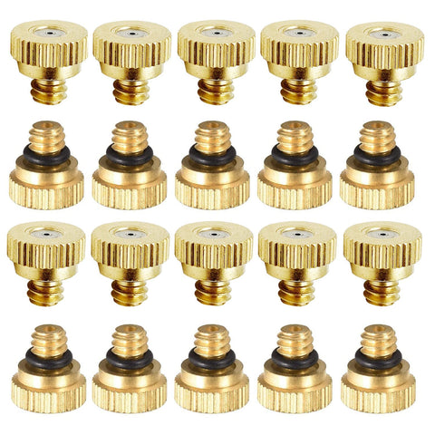 RESNSTAR brass misting nozzle tee close-up showing 0.012 inch orifice for efficient spray