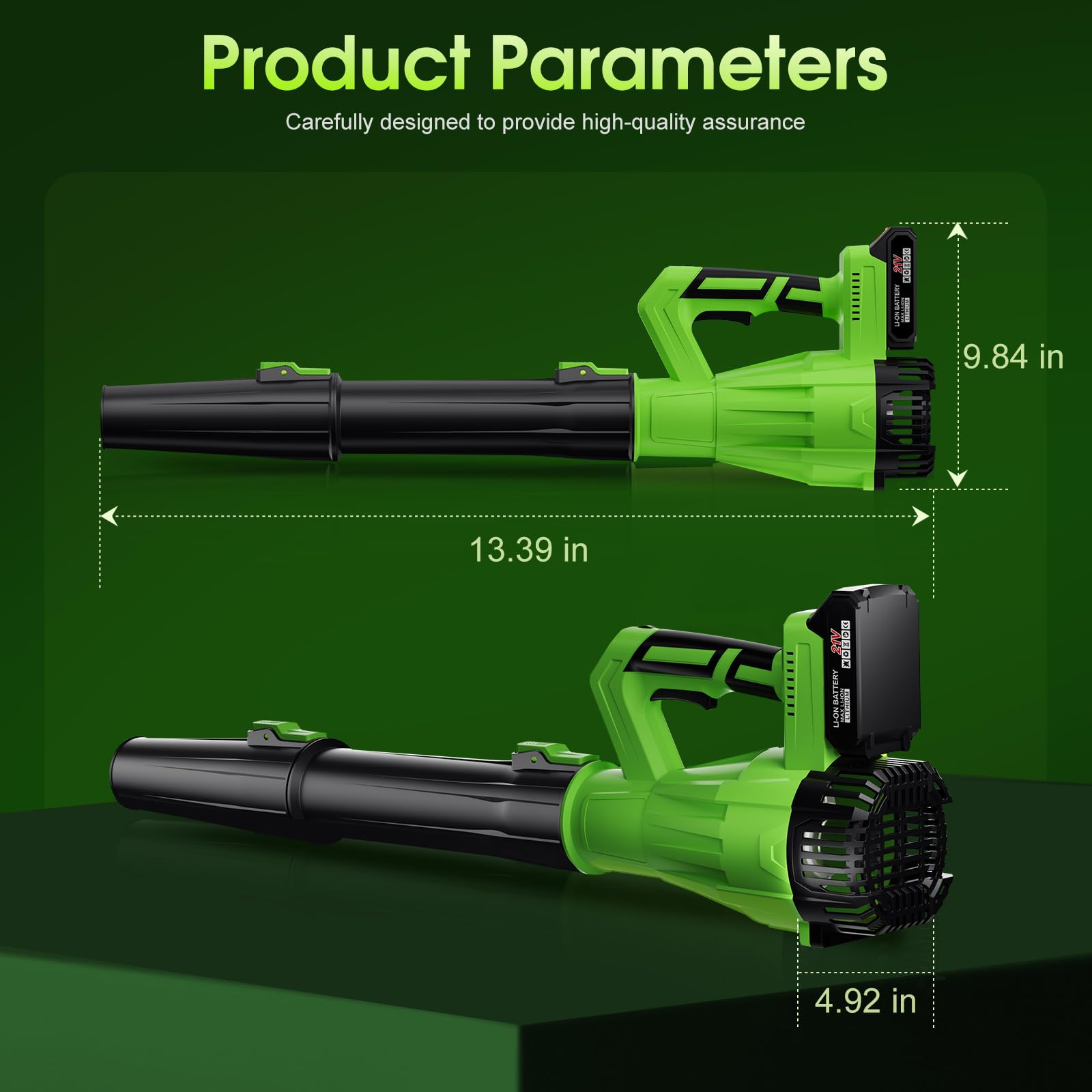Restaswork cordless leaf blower showcasing 6-speed control for versatile tasks.