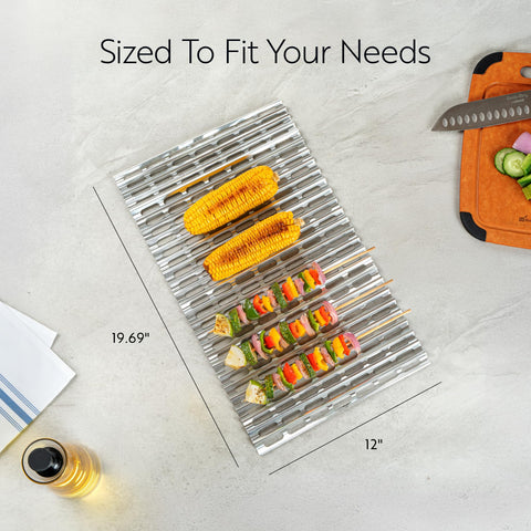 Restaurantware Foil Lux stretchable grill liner fitting most grills quickly