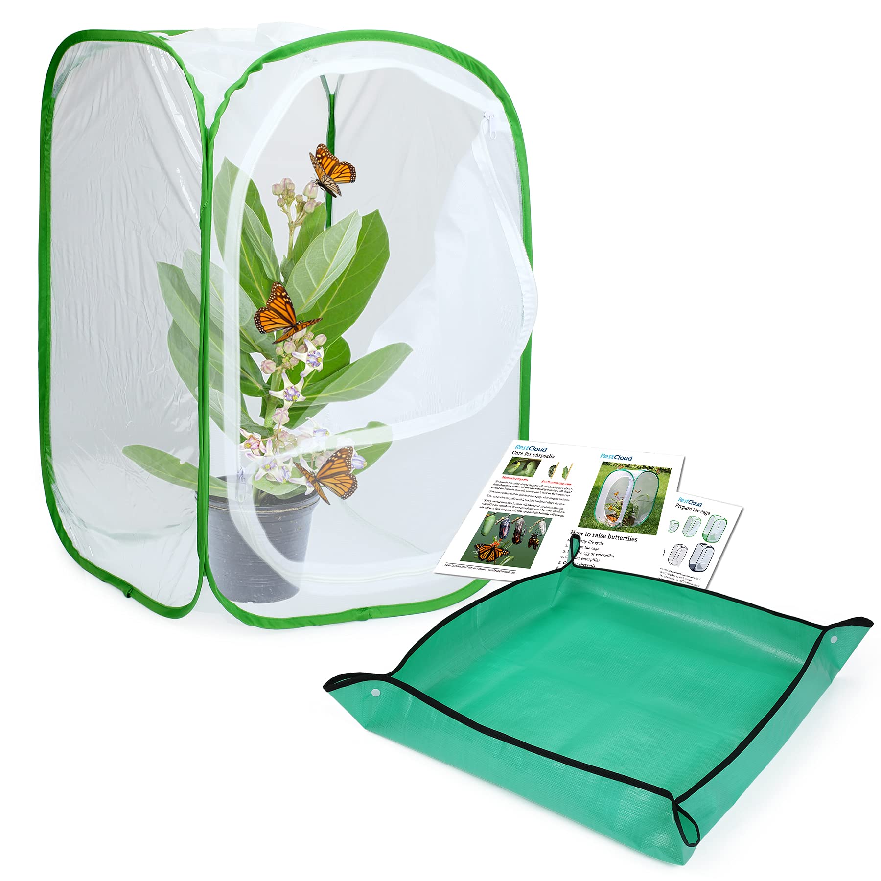 RESTCLOUD butterfly habitat assembly view for monarch rearing and observation