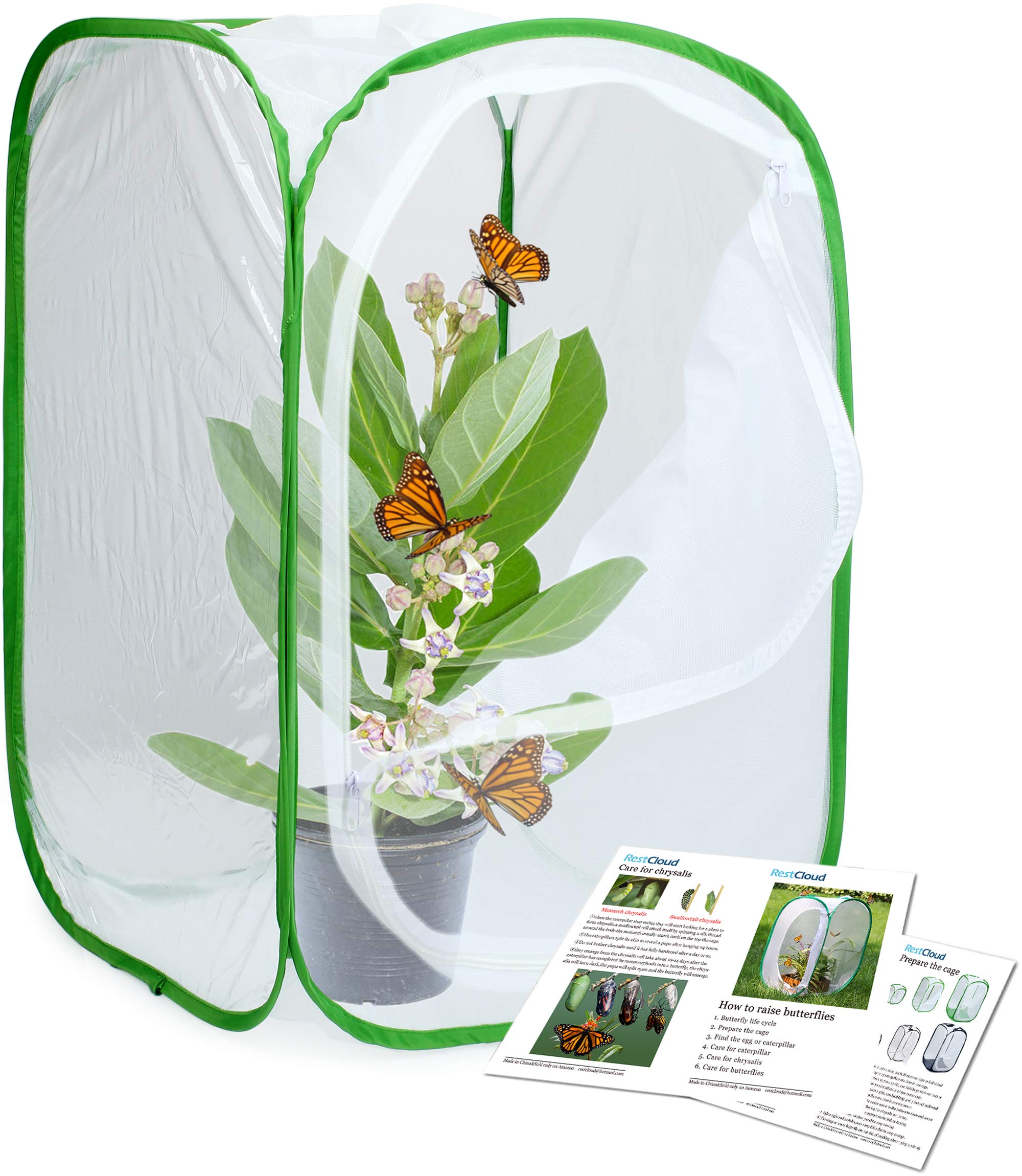 RESTCLOUD pop-up butterfly habitat cage for quick setup and viewing