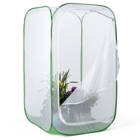 RESTCLOUD potted plants inside enclosure stay shielded from garden pests.