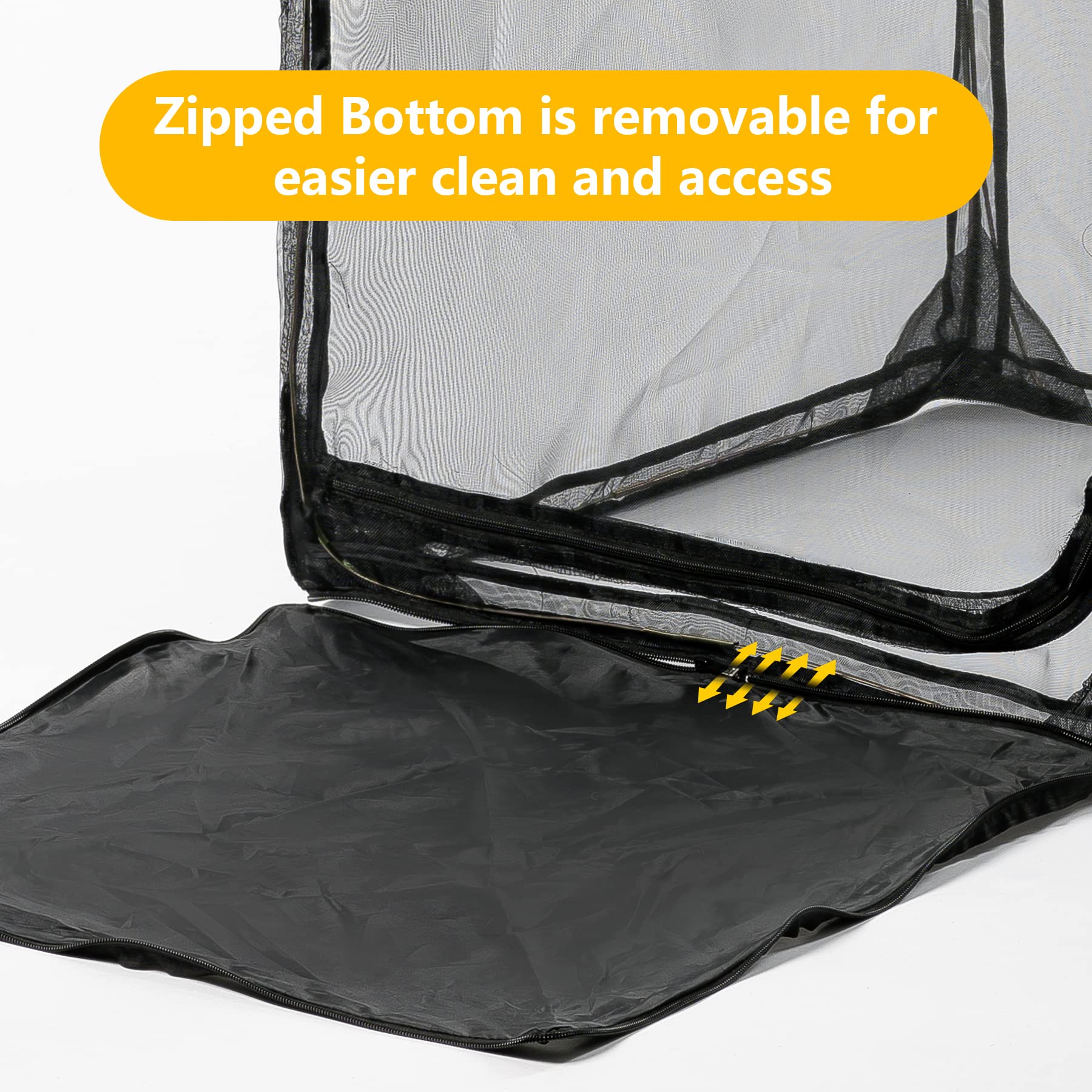 RESTCLOUD zipper protection design guards caterpillars during access.