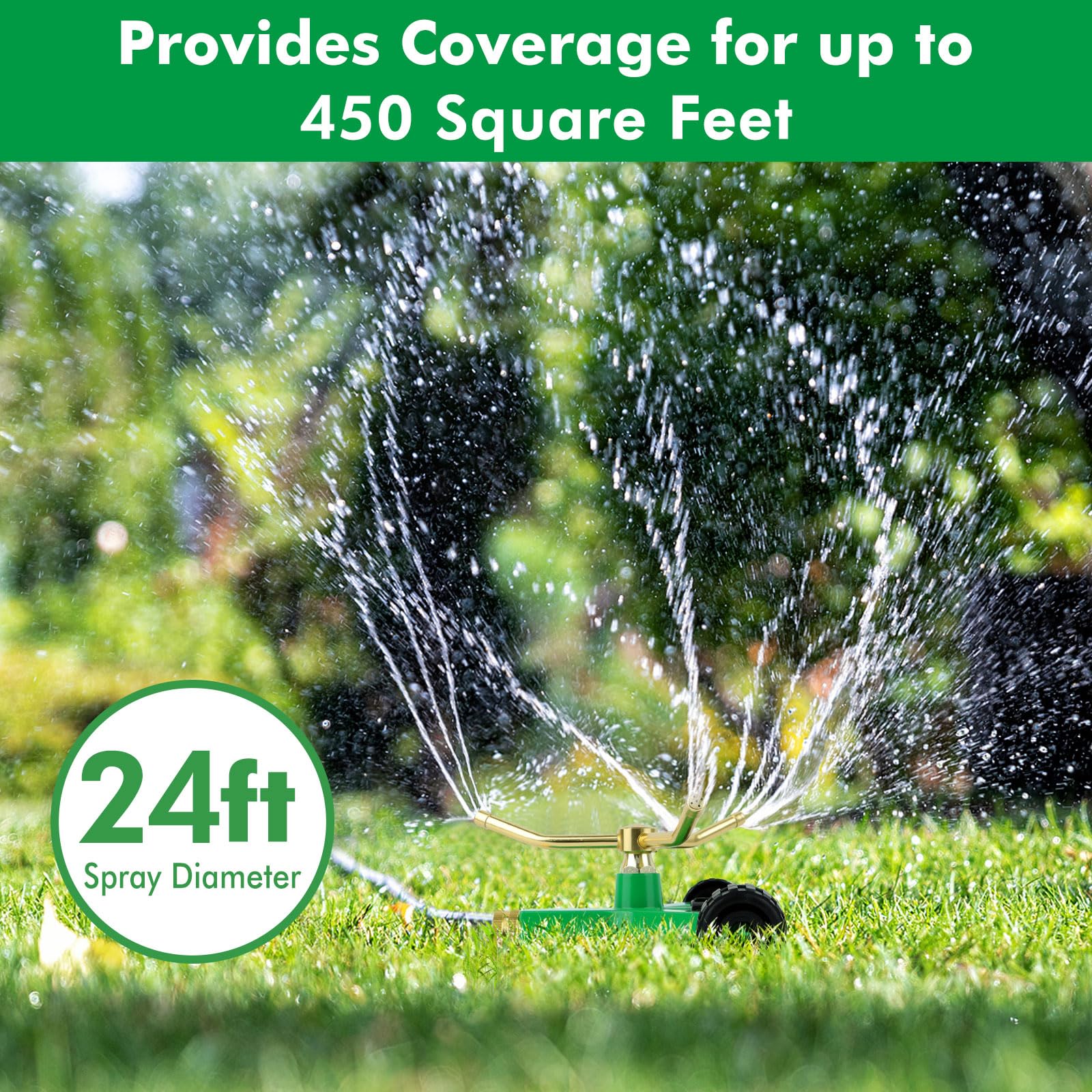 Restmo 360-degree coverage sprinkler ensuring complete irrigation with quiet operation