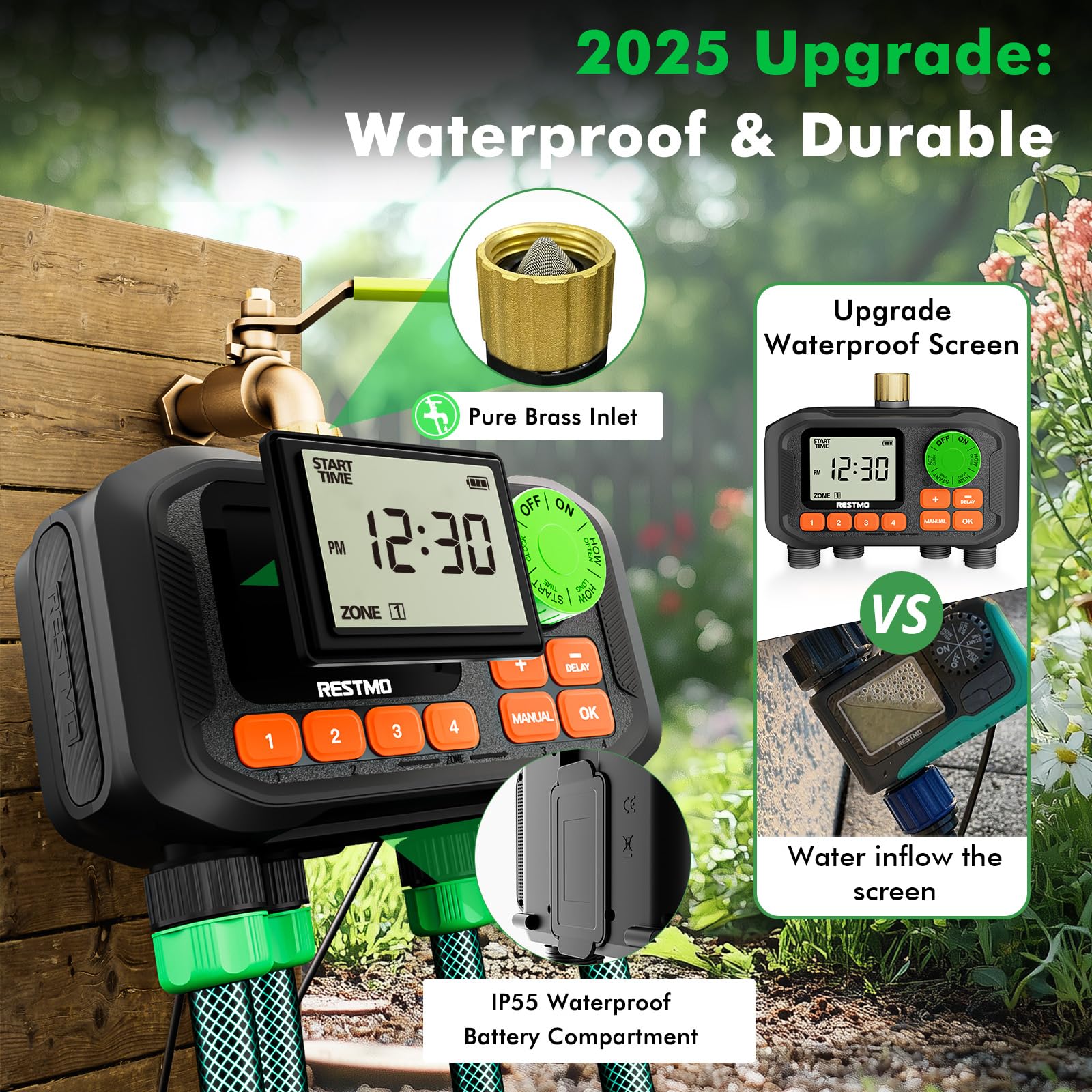 Restmo dial and separate zone buttons enable quick setup, even with gloves.