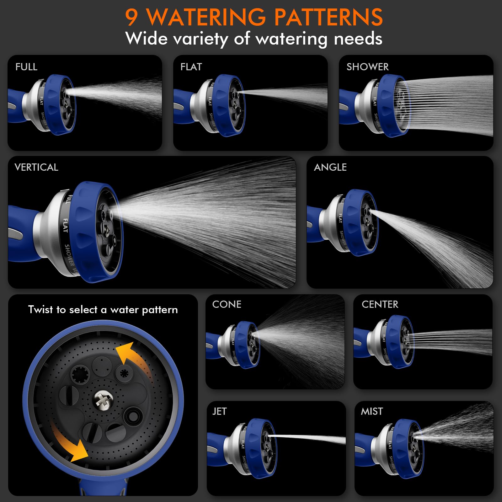 Restmo ergonomic grip reduces hand fatigue during watering.