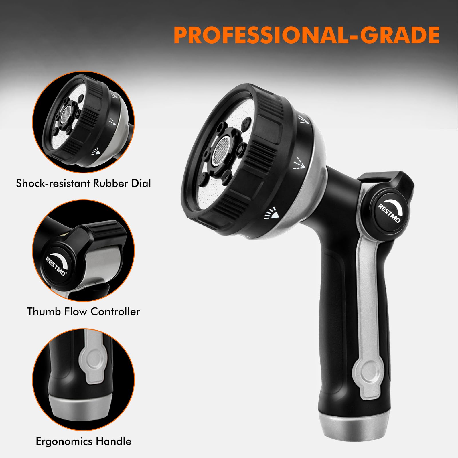 Restmo Ergonomic non-slip grip for comfortable watering sessions