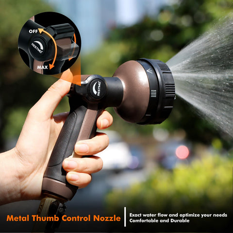 Restmo ergonomic, non-slip handle reduces fatigue during long watering tasks.