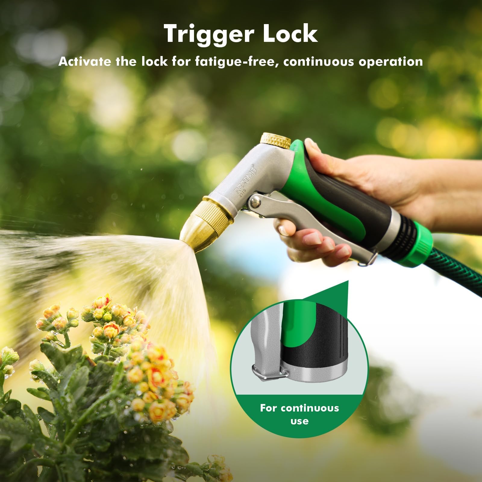 Restmo ergonomic TPR grip reduces fatigue during long sprays