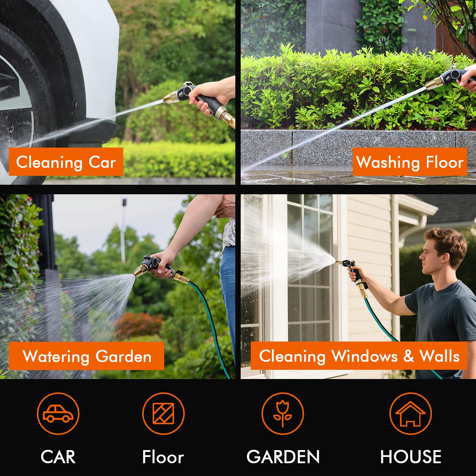 Restmo fits all standard garden hoses for universal compatibility.
