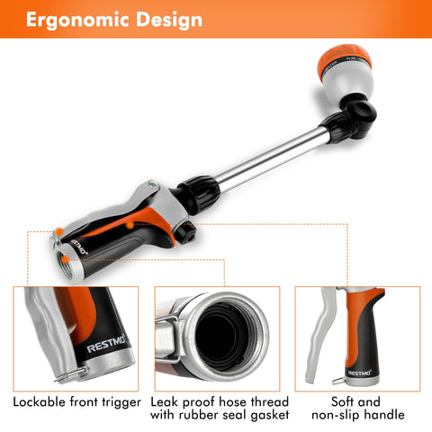 Restmo flow-control knob adjusts pressure for precise watering