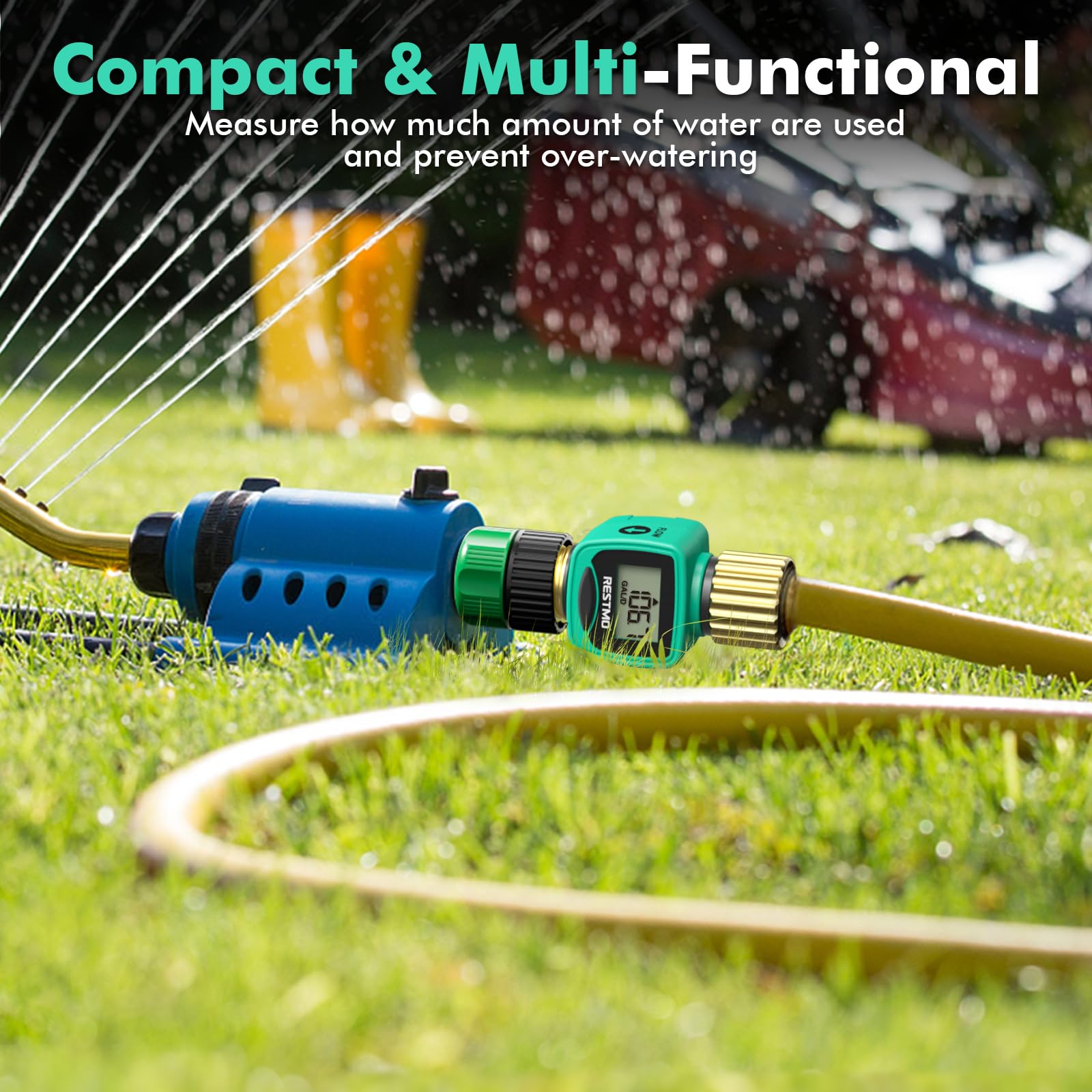 RESTMO rotating inlet enables flexible hose alignment.
