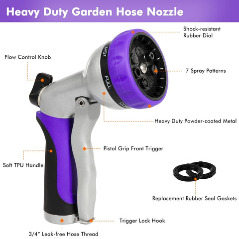 RESTMO hose nozzle demonstrates seven patterns for versatile spraying.