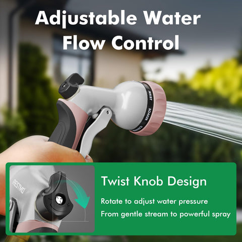 Restmo flow control knob close-up enabling precise pressure for each task.