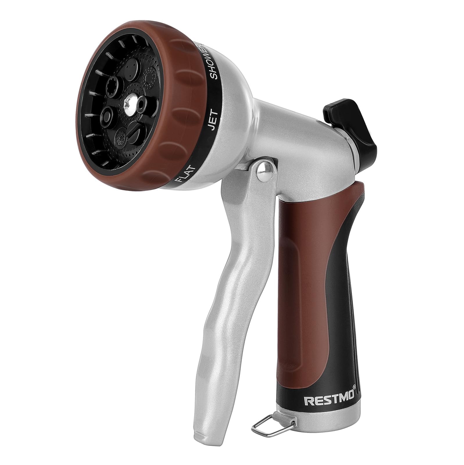 Restmo garden hose nozzle metal body for durable watering control