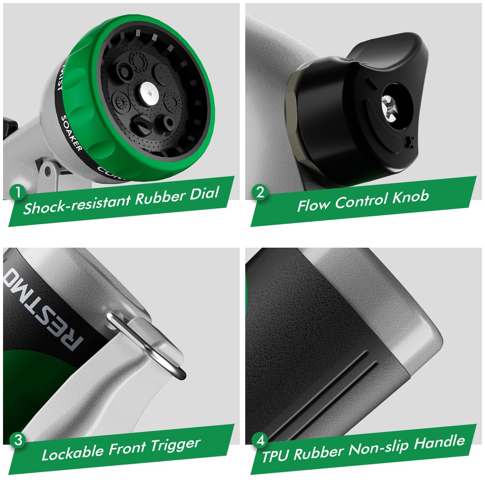 Restmo rubber washer seal ensures leak-free hose connections.