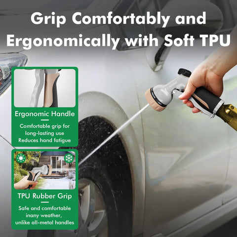 Restmo garden hose nozzle rubber gasket provides a leak free seal.