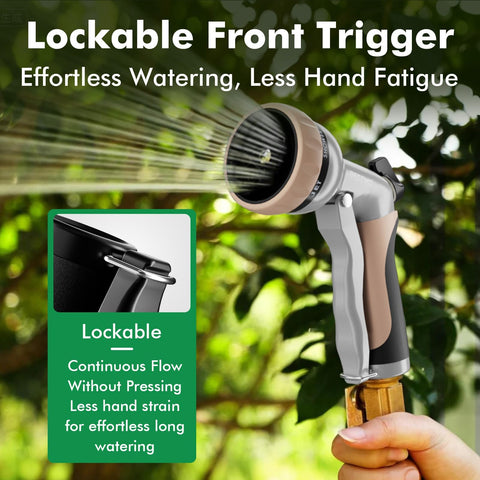 Restmo garden hose nozzle 3/4 inch NH threading ensures compatibility with standard hoses.