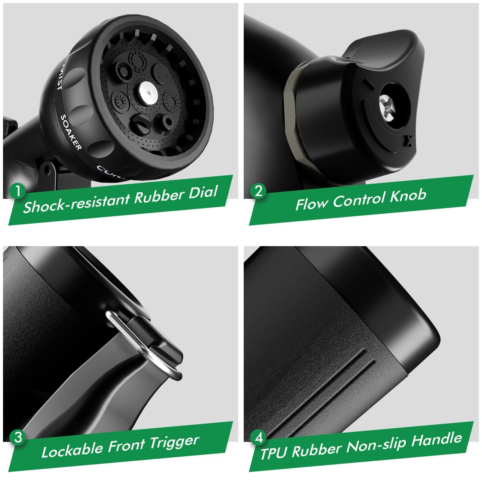 Restmo rubber gasket washers ensure leak-free attachment and water savings.