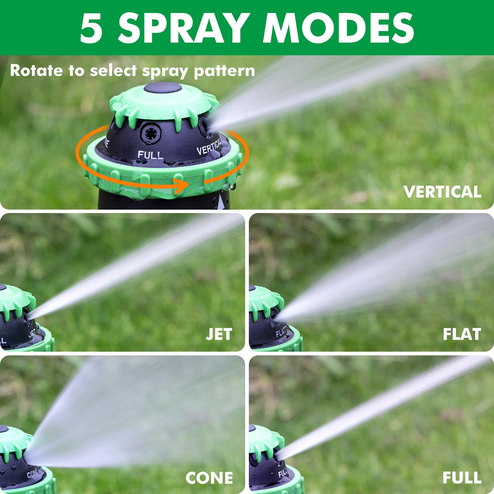 RESTMO Gear Drive Sprinkler full pattern covers large areas evenly.