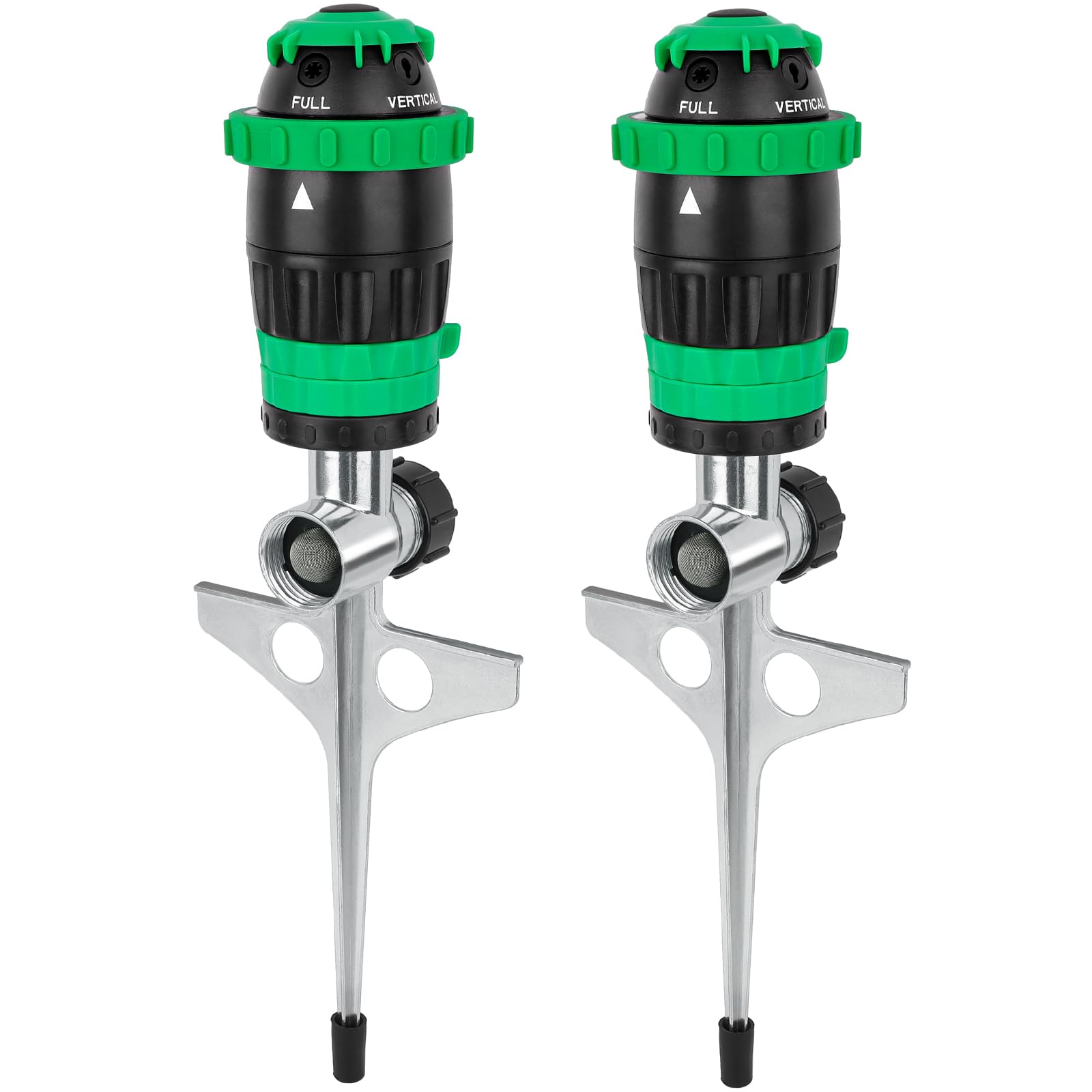 Restmo Gear Drive Sprinkler with metal spike base stabilizes outdoor watering.
