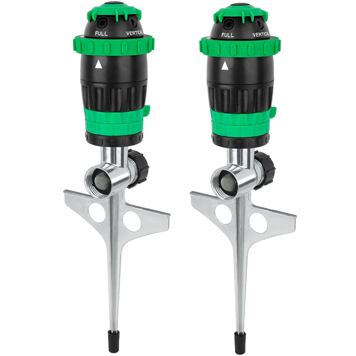 Restmo Gear Drive Sprinkler with metal spike base stabilizes outdoor watering.
