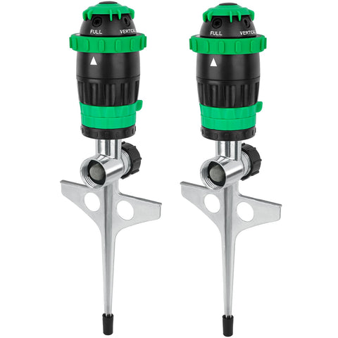 Restmo Gear Drive Sprinkler with metal spike base stabilizes outdoor watering.