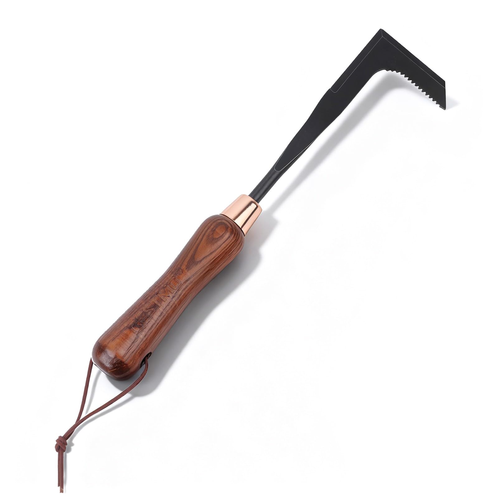 Restmo heavy-duty crack weeder tool in action removing weeds from patio joints.