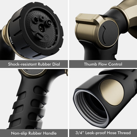 Restmo heavy duty hose nozzle bronze with flat pattern for even spray