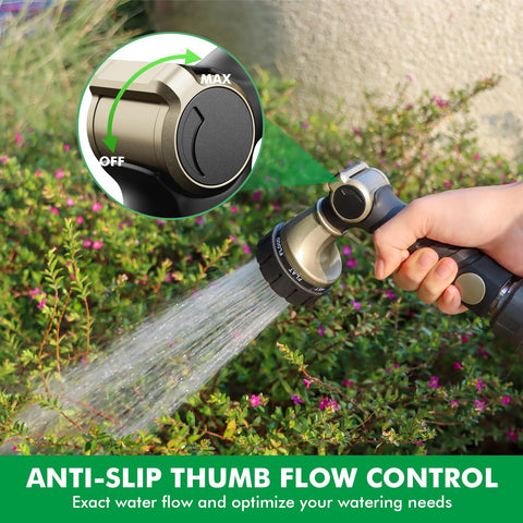 Restmo heavy duty hose nozzle bronze with mist pattern for gentle plant watering