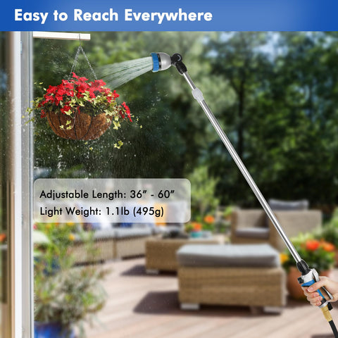Restmo heavy-duty metal wand resists rust and wear outdoors.
