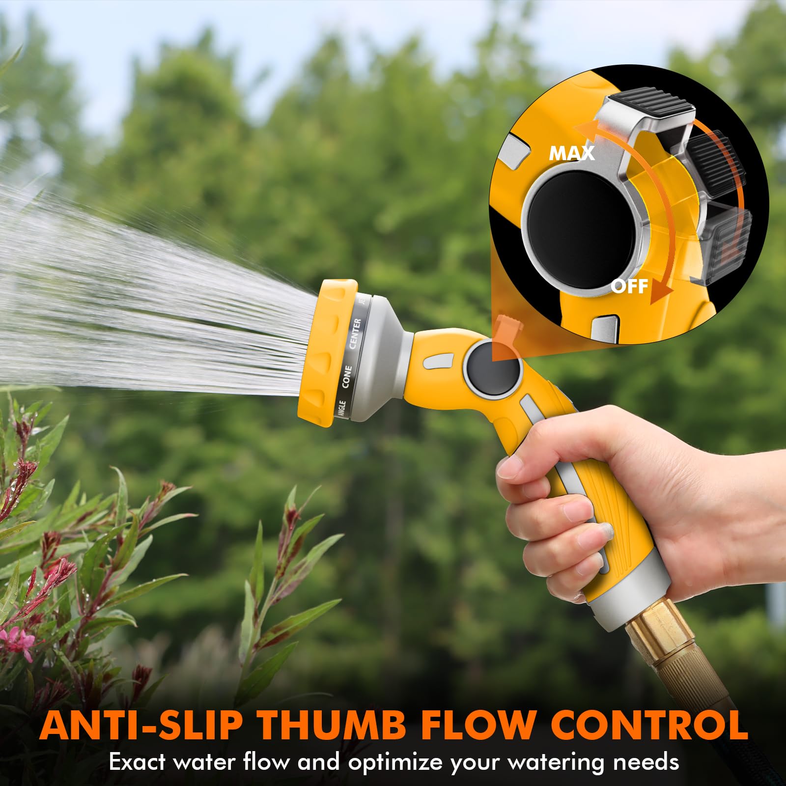 Restmo hose nozzle nine-patterns dial for versatile spraying options