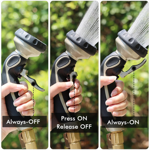 Restmo nine-pattern dial enables versatile watering for garden, car, and pets.