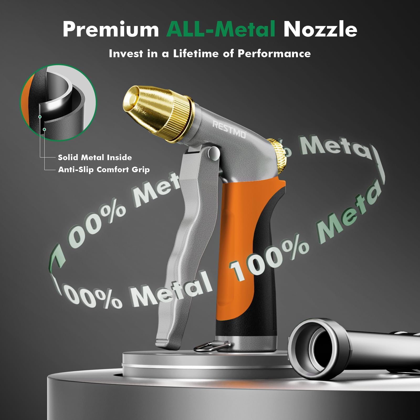 RESTMO hose nozzle brass head offers high pressure for car washing