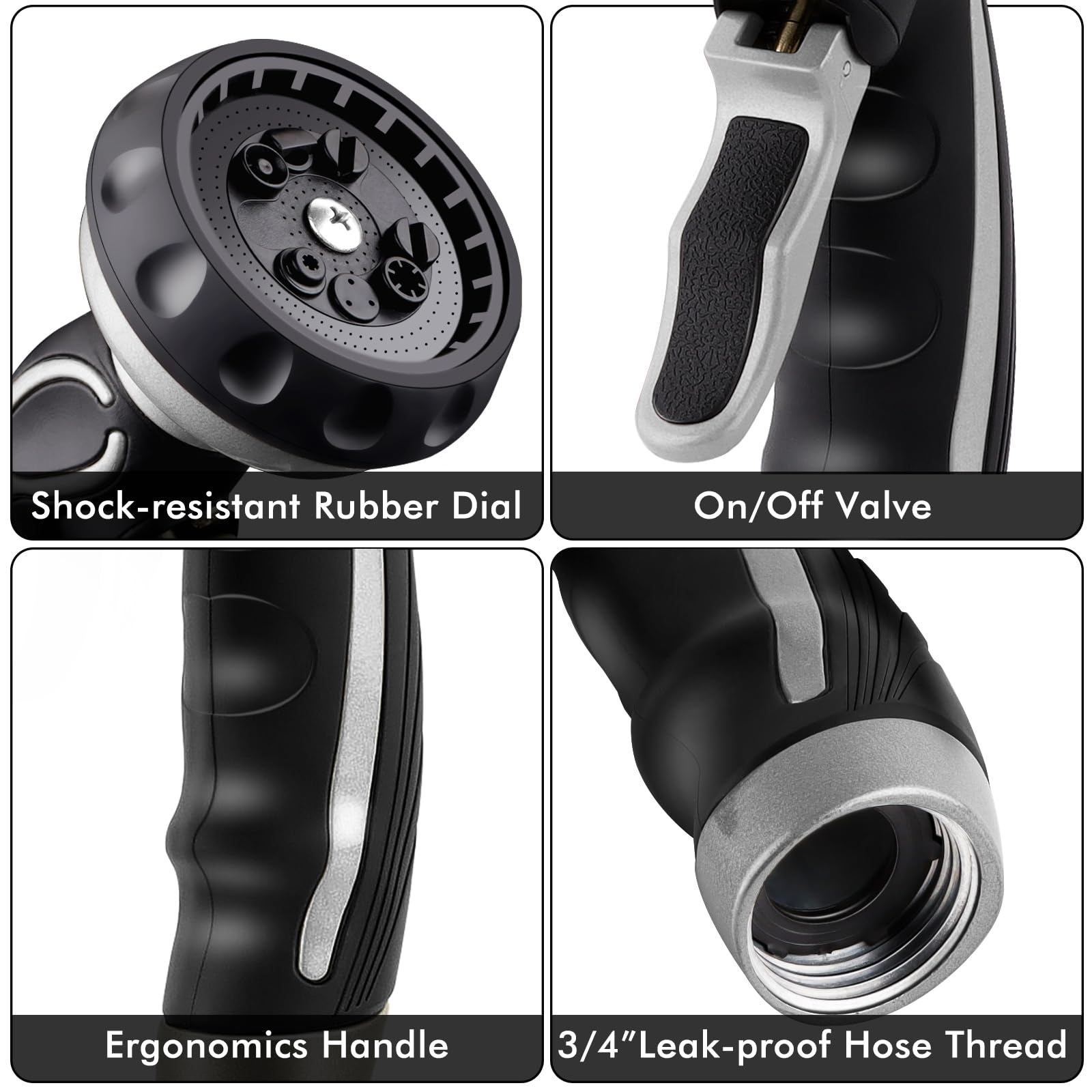 RESTMO hose nozzle shock-resistant bezel protects the dial in daily use.