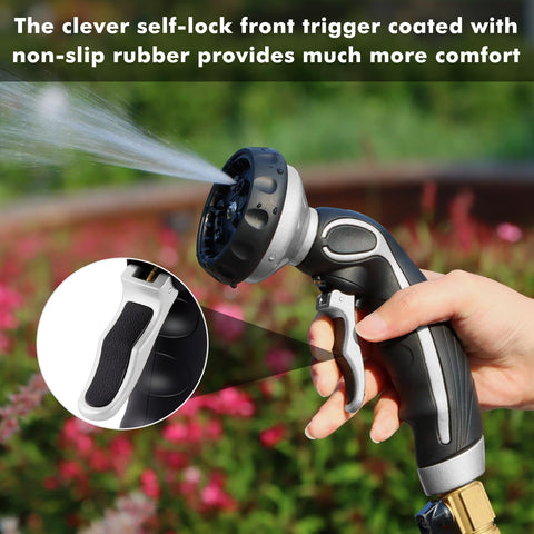RESTMO hose nozzle ergonomic grip reduces hand fatigue during use.
