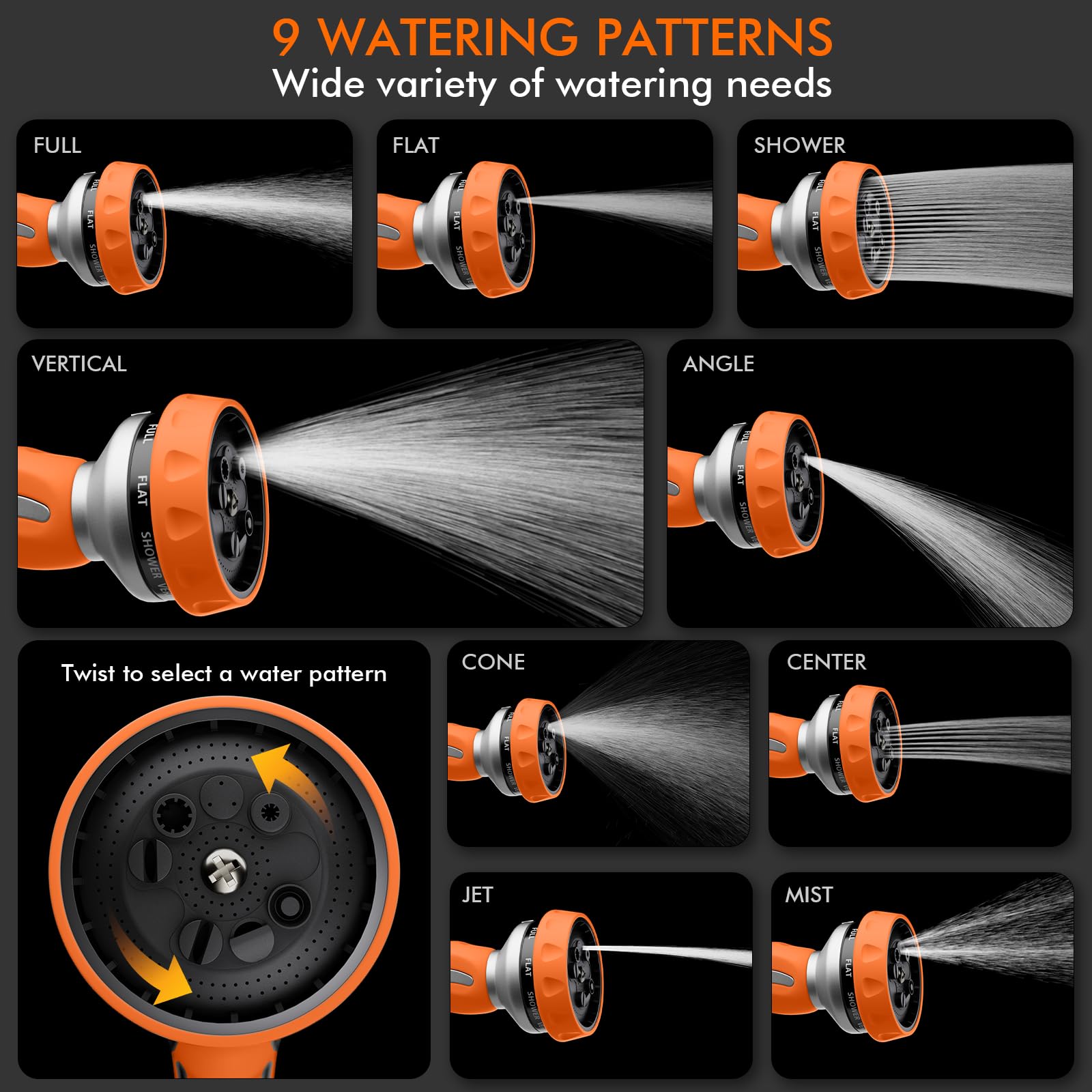RESTMO ergonomic handle reduces hand fatigue during long watering sessions.
