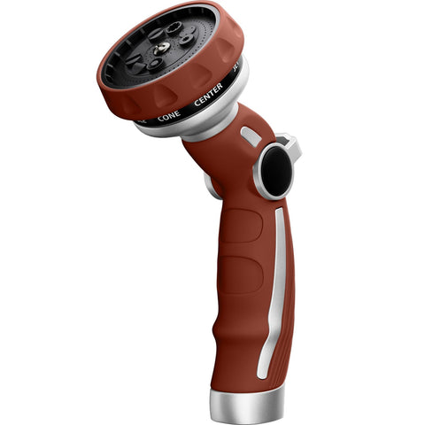 Restmo hose nozzle heavy-duty metal construction for durable watering.