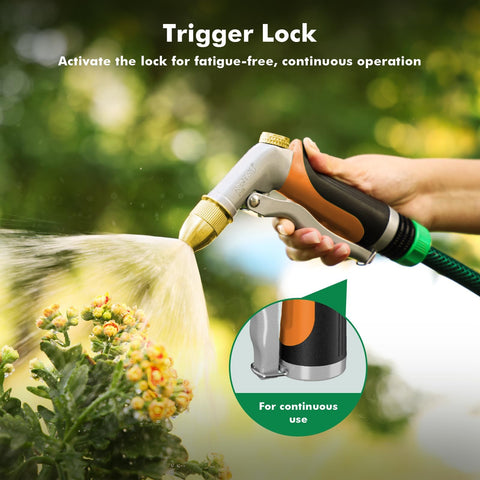 RESTMO lockable trigger hose nozzle enables steady operation
