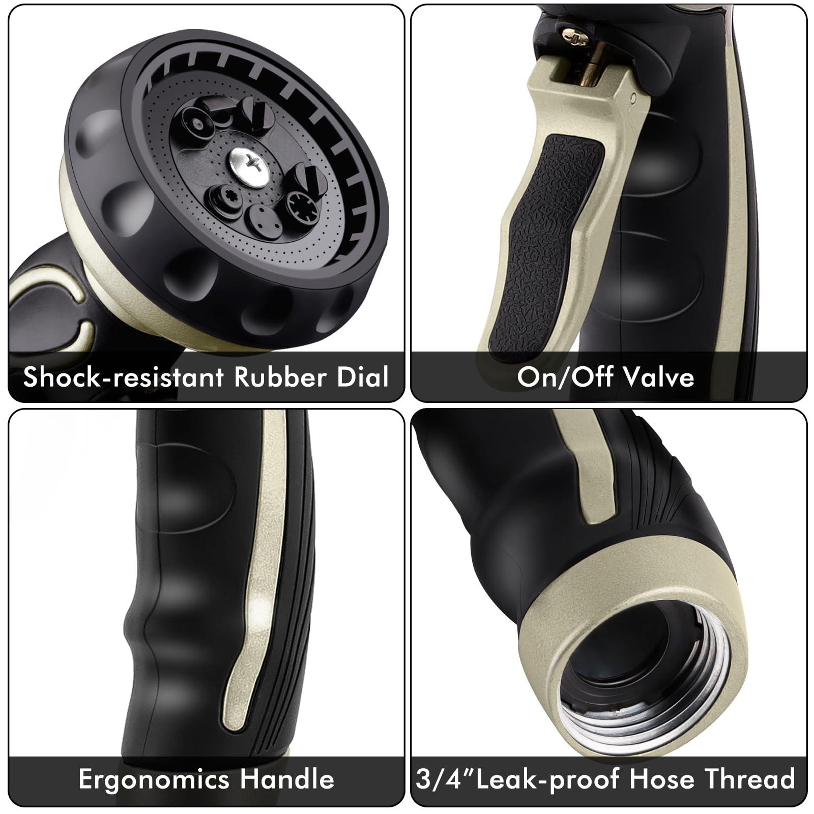 Restmo rubber-sealed nozzle minimizes leaks for efficient watering.