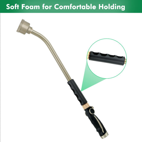 Restmo long watering wand shows heavy-duty metal construction for durability.