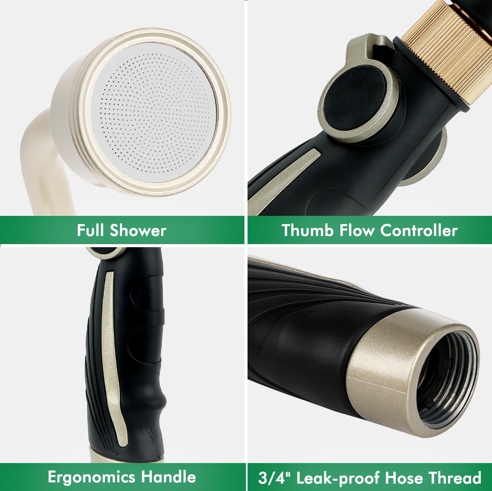 Restmo rubber seal gasket on wand helps prevent leaks during watering.