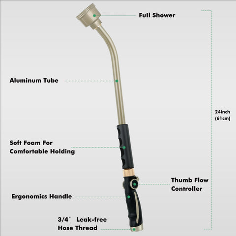 Restmo wand featuring thumb flow control for easy on/off garden watering.