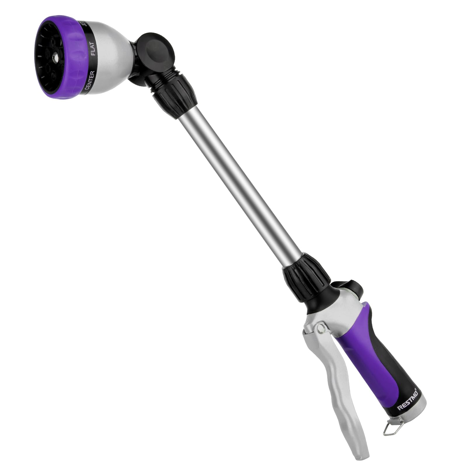 Restmo metal watering wand with 180-degree head for easier reach around hanging baskets