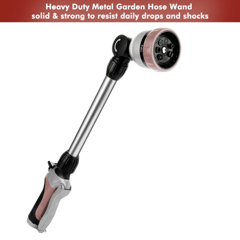Restmo 180-degree swivel head wand enables reaching tight spots in the garden