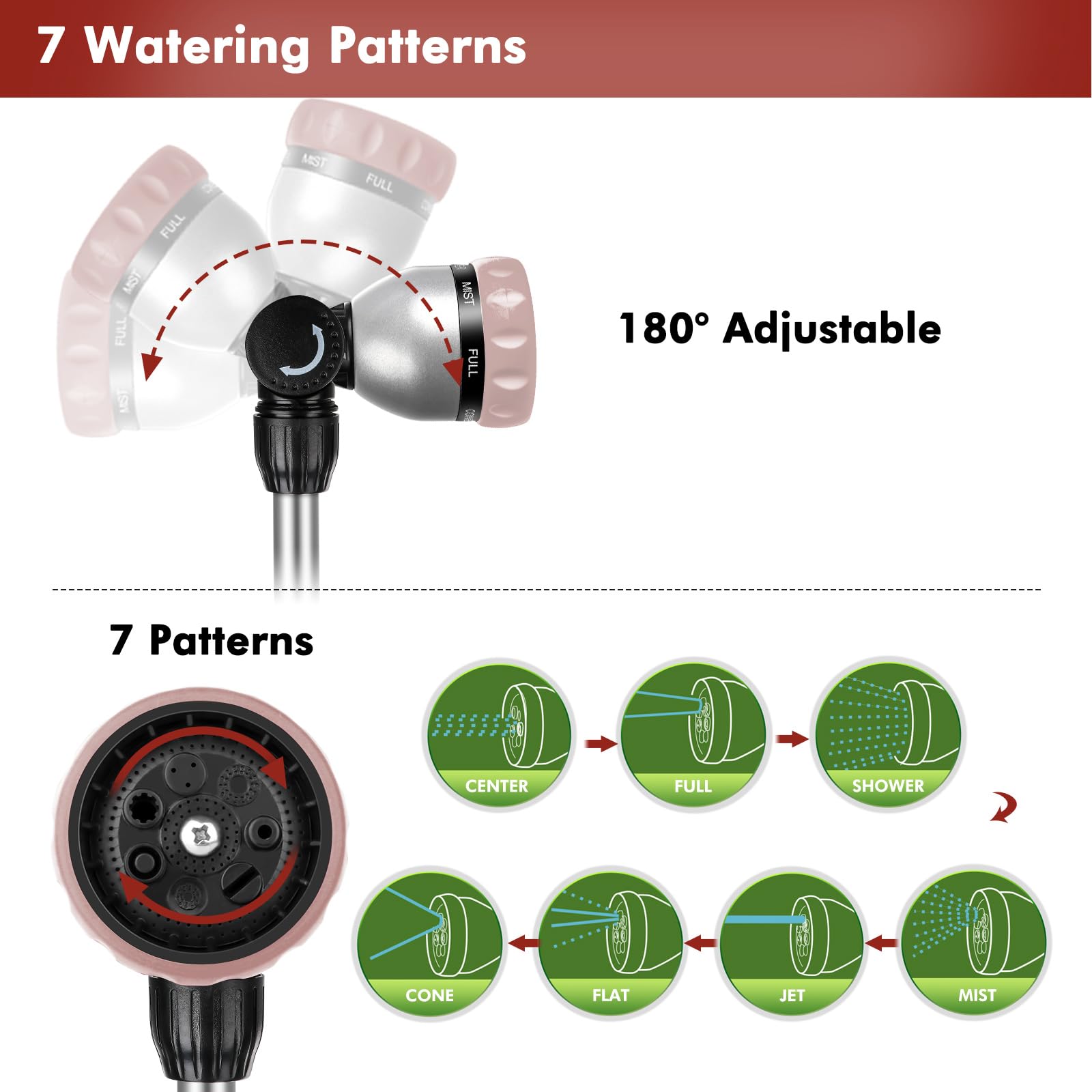 Restmo wand offers seven spray patterns for delicate watering and cleaning tasks