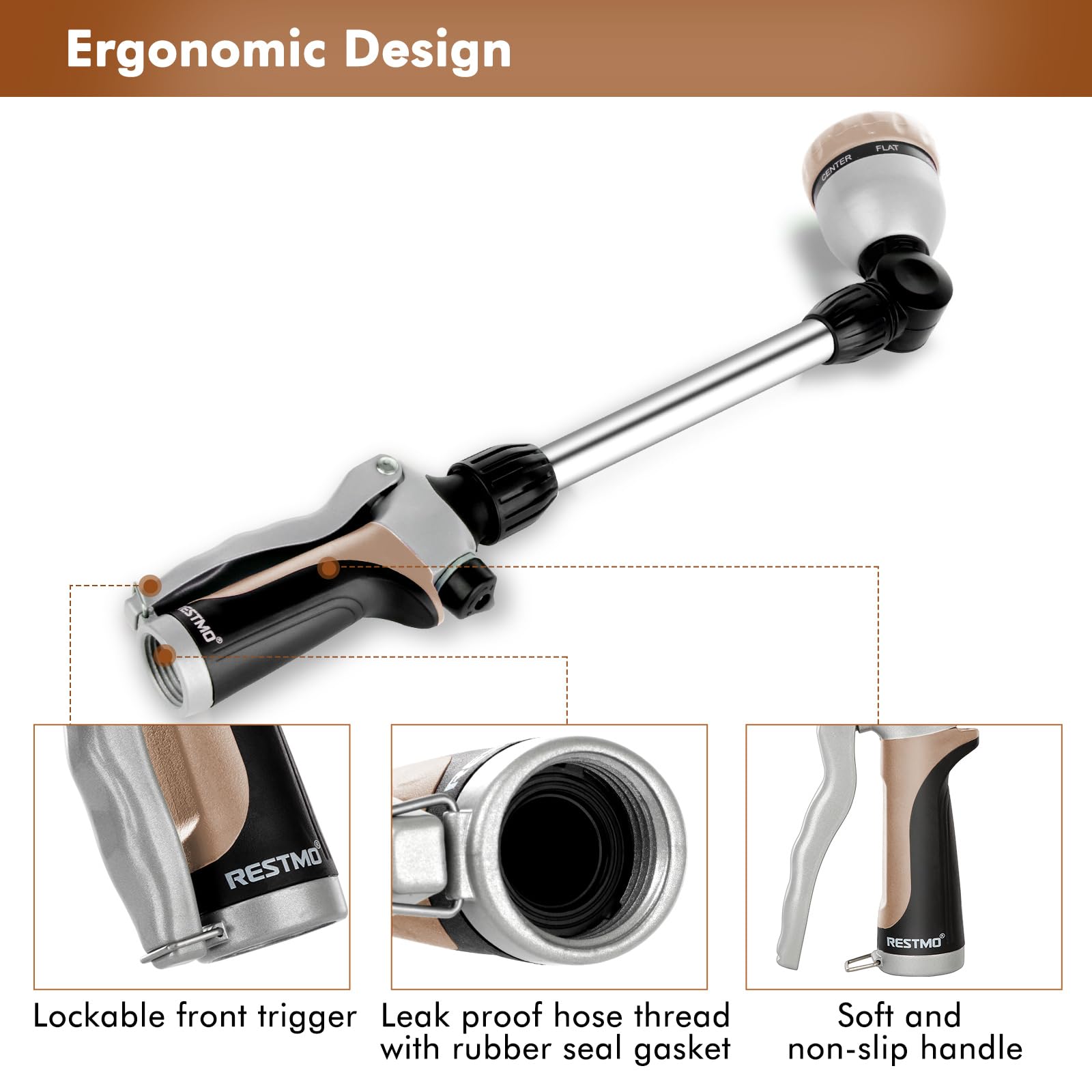 RESTMO bronze-finish metal wand built to endure daily use